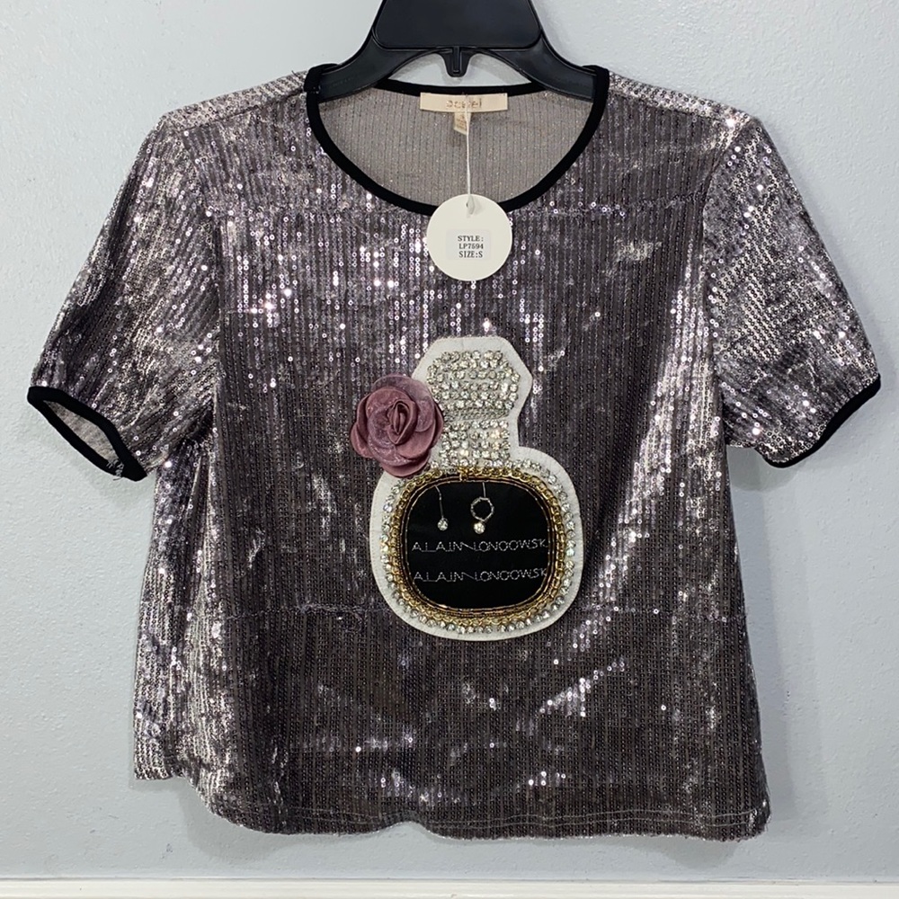 Pastel Sequin Blouse Size: S/M (NEW NEVER WORN)